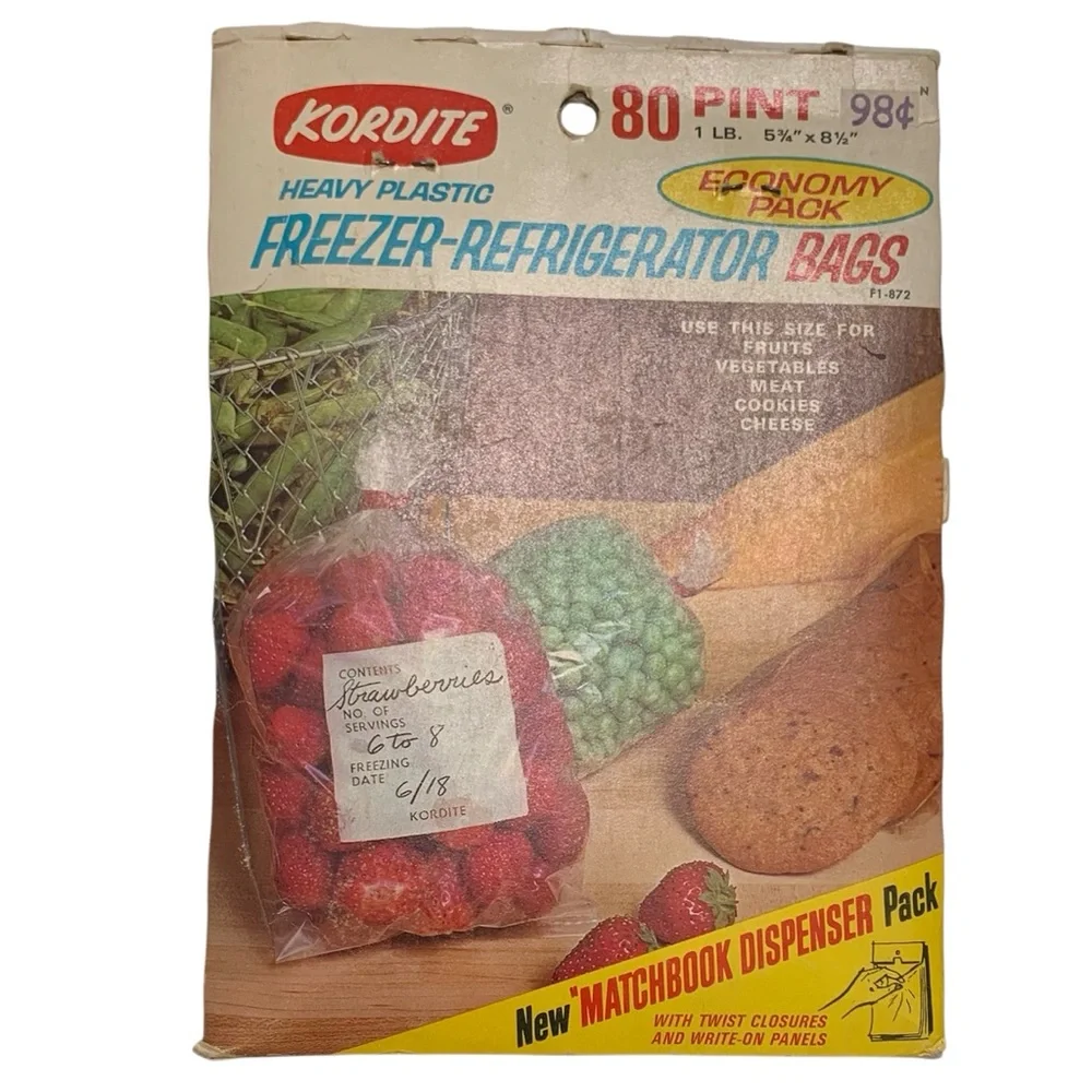 KORDITE Vintage Freezer-Refrigerator Bags Bundle of 2 Packs 80 Pint & 30 Pint